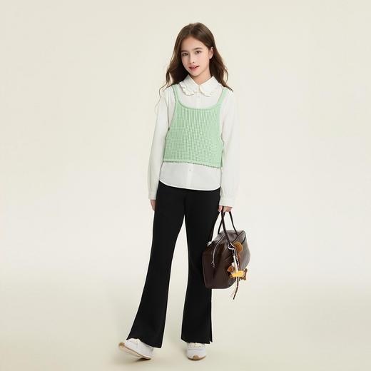 笛莎Deesha 童装女童套装2026春新款甜美衬衫马甲两件套装叠穿 商品图2