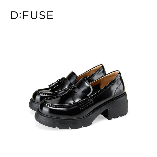 Dfuse迪芙斯2026春季新款复古流苏英伦风深口女鞋休闲乐福鞋深口单鞋DFE1112127 商品图7