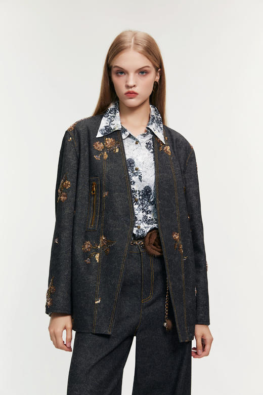 SAFICOO  摩登时尚 微阔型复古西装式外套 商品图0