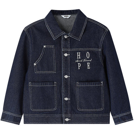 男女童翻领牛仔外套春季新款安奈儿童装EM615570 商品图5