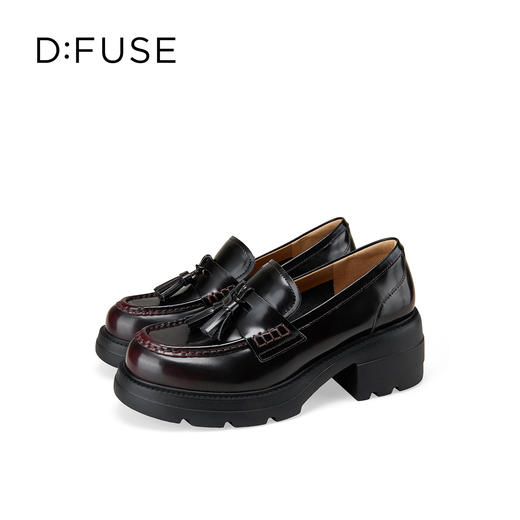 Dfuse迪芙斯2026春季新款复古流苏英伦风深口女鞋休闲乐福鞋深口单鞋DFE1112127 商品图2