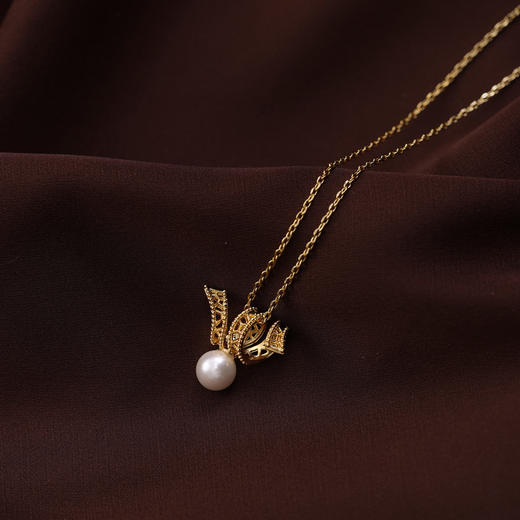 ARSIS｜纯真年代系列 复古珠光飘带项链 商品图8