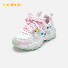 巴拉巴拉童鞋儿童运动鞋女童春秋趣味花朵透气慢跑鞋甜美舒适可爱
