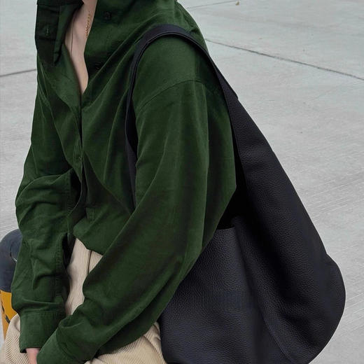 【99特惠】苔藓绿灯芯绒全棉衬衫 ，全棉灯芯绒，手感柔和厚实。显白、高级、百搭，2个尺码，80-140斤都能穿【3-7天发货，周末顺延】【G】 商品图3