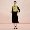 RE803斯尔丽26新款国风金丝绒弹力改良旗袍式连衣裙搭配印花马甲套装 商品缩略图3