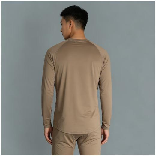 【单向导水抗静电款秋衣裤套装】男款高弹抗静电速干卡其色内衣套装03h 商品图3