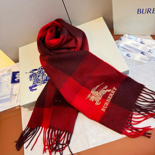 秋冬特惠💰240 巴宝莉围巾 高品质新品 金丝战马刺绣羊毛围巾！ 商品图5