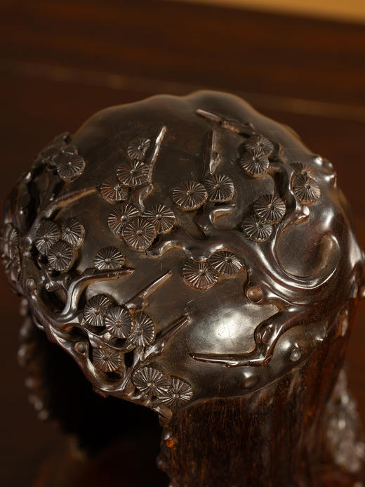 清	紫檀木雕松树纹佛龛 商品图4