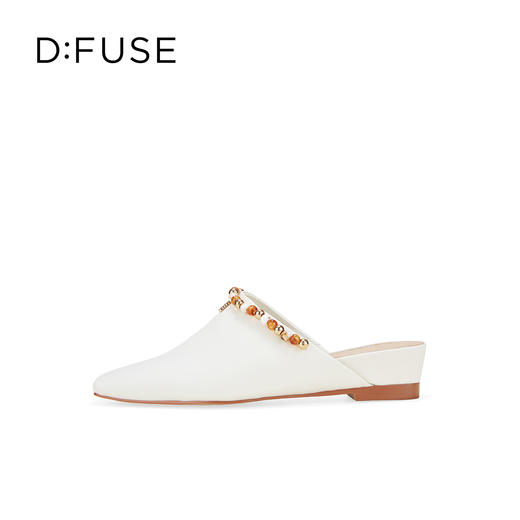 Dfuse迪芙斯2026春季新款时尚羊皮方头串珠穆勒拖鞋平底穆勒鞋单鞋DFE1110055 商品图6