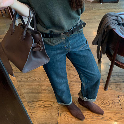 水煮牛皮内增高长筒显瘦妖精靴骑士靴 商品图1