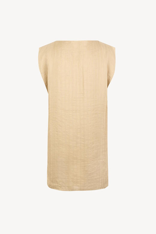 Cortana 26PS 米色亚麻提花条纹ellis无袖上衣 商品图8