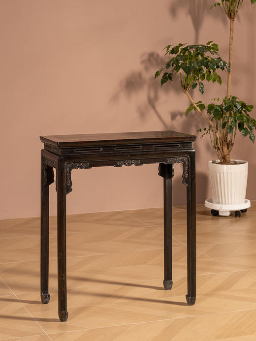 清	红木束腰马蹄腿云纹条桌 商品图4