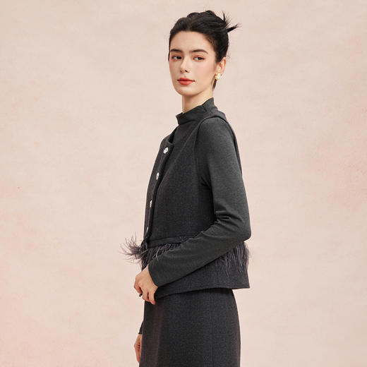 RE404斯尔丽26新款小香系列马甲搭配修身柔软内搭+半身裙免搭配套装 商品图2