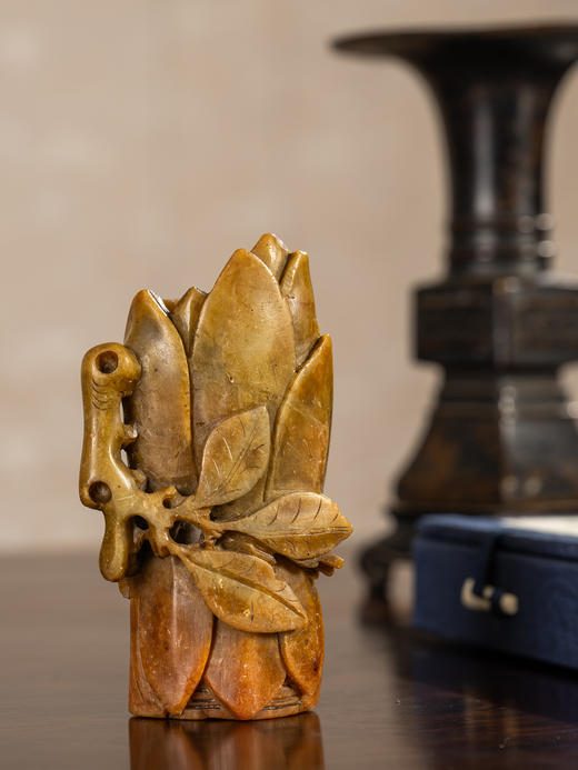 清	寿山石雕玉兰花插 商品图0