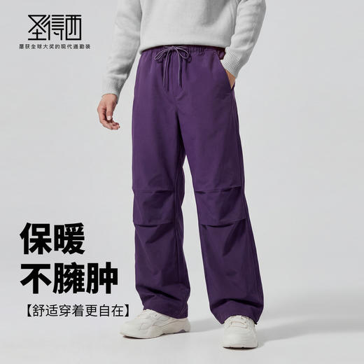 【抗静电&鸭绒】圣得西2025年冬季男款羽绒裤青春流行工装机能裤 商品图2