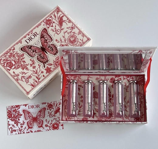 限量礼盒！迪奥变色唇膏中样五件套蝴蝶限定版 1.5g×5支 润唇提气色 节日精致伴手礼 商品图8