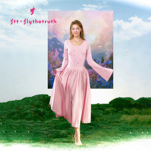 FTT FlyTheTruth  圆舞曲 法式长袖连衣裙女早秋高级感气质长裙子 商品图3