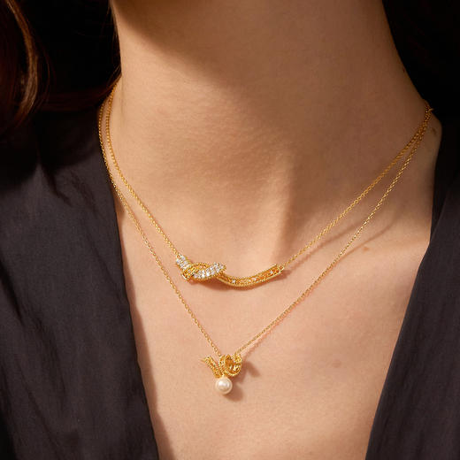 ARSIS｜纯真年代系列 复古珠光飘带项链 商品图4