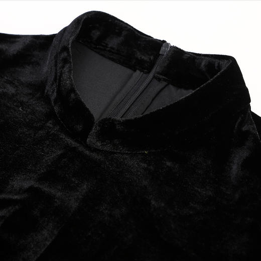 RE803斯尔丽26新款国风金丝绒弹力改良旗袍式连衣裙搭配印花马甲套装 商品图7