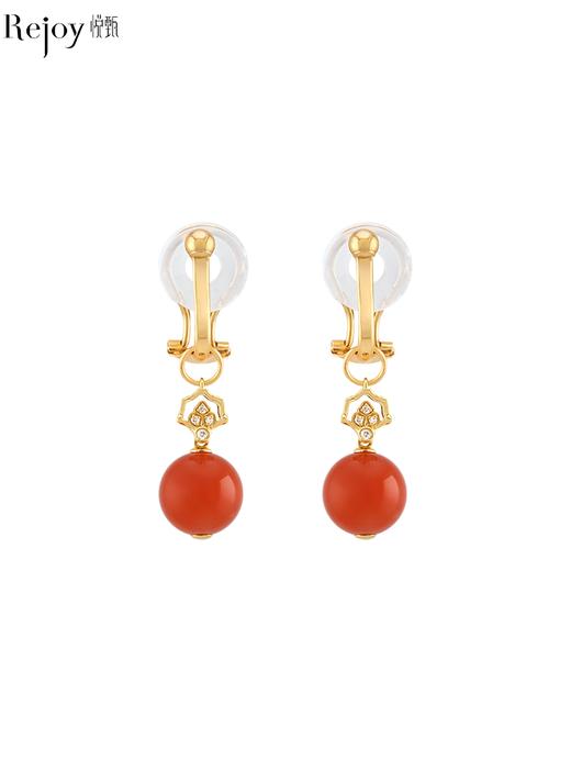 【天猫同款】耳扣款-密扇-18K南红耳夹 商品图0