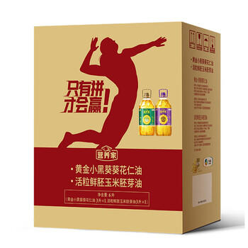 福临门营养家黄金小黑葵葵花仁油+活粒鲜胚玉米胚芽油3L*2礼盒 京东自营 /粮油调味 /食用油 /葵花籽油 商品图3
