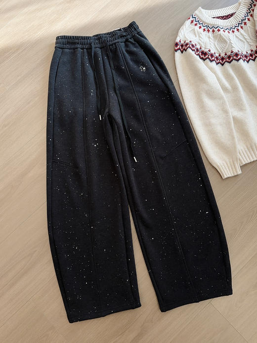 新年战裤刺绣小马Bling烫钻加绒镰刀卫裤 商品图11