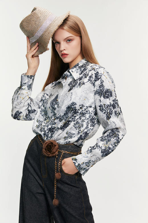 SAFICOO  时尚休闲 黑白配色 包容性强衬衣 商品图1