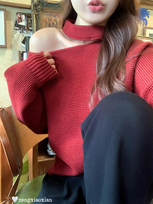 <曾小咸推荐>现货秒杀 ！微信超特价！韩系镂空挂脖针织衫 日常169.99 立减90 秒杀79.99！！抽绳微喇加绒休闲裤 秒杀69.99！！ 商品图9