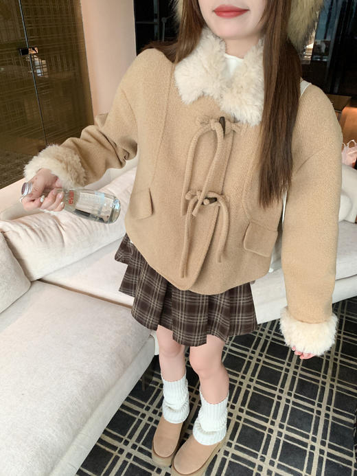 <曾小咸推荐>现货秒杀 ！微信超特价！韩系牛角扣毛呢外套 日常359.99 立减210 秒杀149.99！！ 商品图6