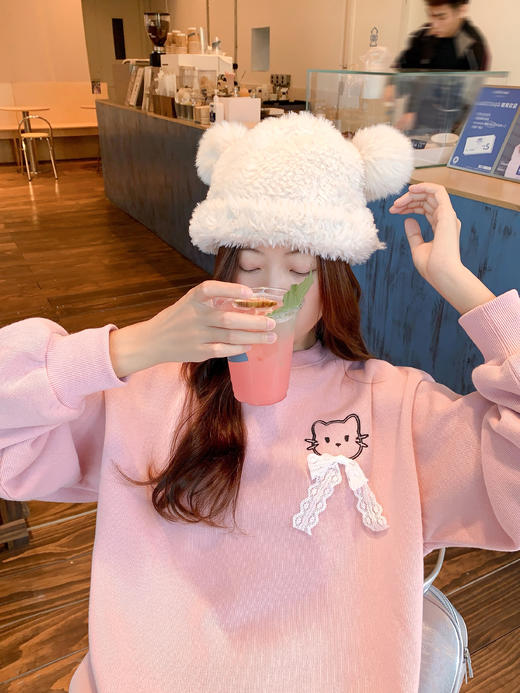 <曾小咸推荐>现货秒杀 ！微信超特价！韩系蕾丝蝴蝶结加绒卫衣 日常199.99 立减110 秒杀89.99！！ 商品图10