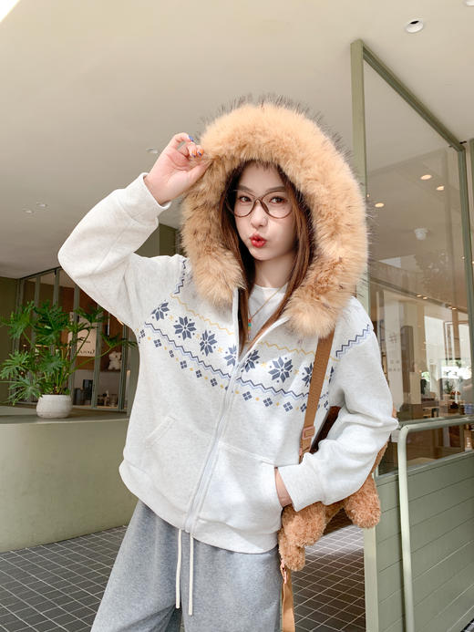 <曾小咸推荐>现货秒杀 ！微信超特价！费尔岛毛领加绒卫衣外套 日常289.99 立减150 秒杀139.99！！ 商品图5