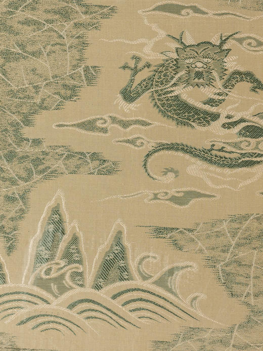 清	海水江崖蛟龙纹织锦挂屏 商品图4