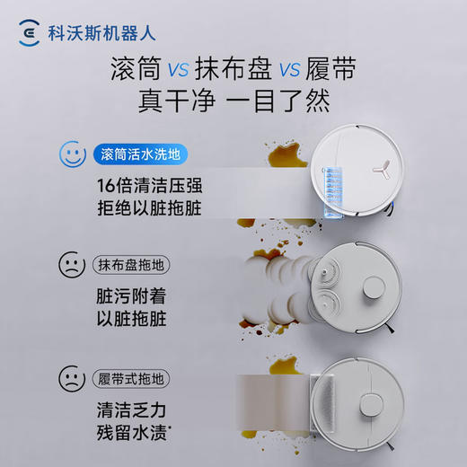科沃斯T80S扫地机器人扫拖洗烘一体自清洗滚筒洗地机器人热水洗拖布自动集尘水箱版DEX62 商品图2