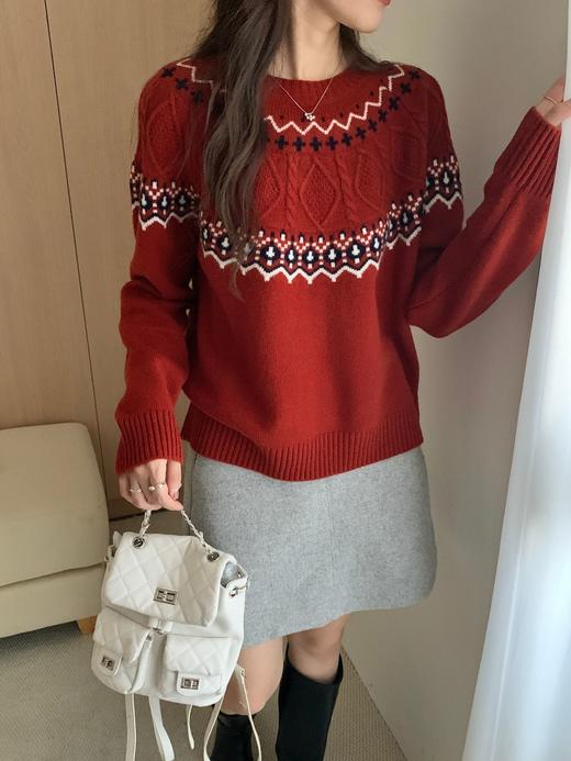 定位织费尔岛100%绵羊毛毛衣 商品图10