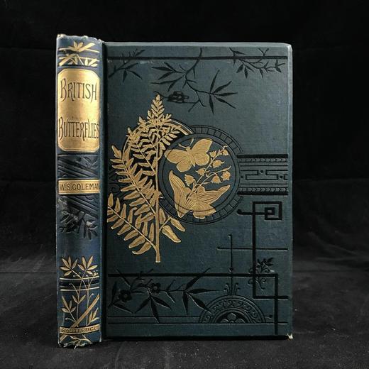 1888年 科尔曼《英国蝴蝶图鉴》 15页版画插图 漆布精装32开 商品图0