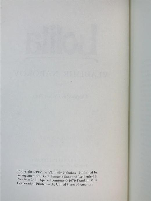 限量版！弗拉基米尔・纳博科夫《洛丽塔》 配插图 富兰克林图书馆豪华皮装本 商品图3