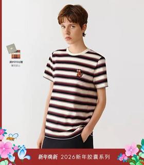 【新年马上蜂猴系列】小禾同款100%棉条纹短袖T恤