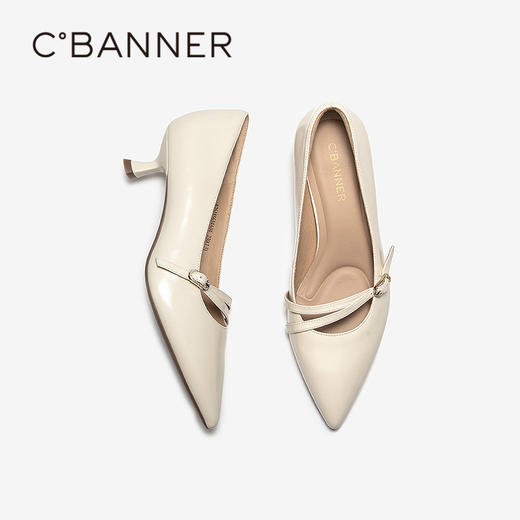 【静音系列】千百度细高跟鞋女2026春季新款小猫跟法式浅口单鞋A26185634 商品图4