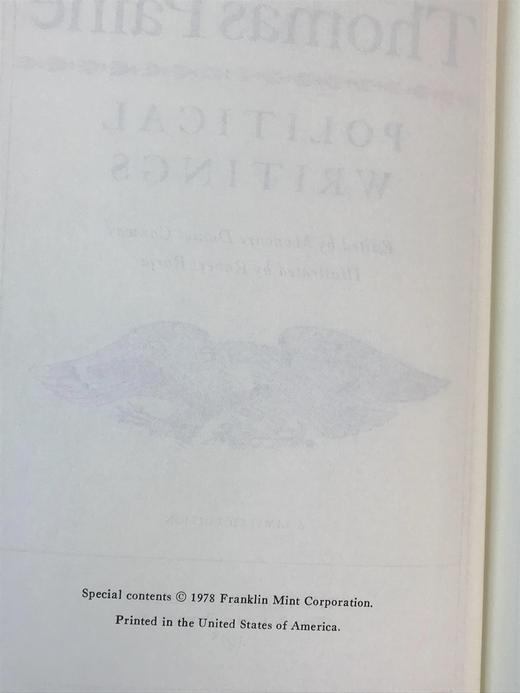 限量版！含藏书票 托马斯・潘恩《托马斯・潘恩政治文选》富兰克林图书馆豪华皮装本 商品图4