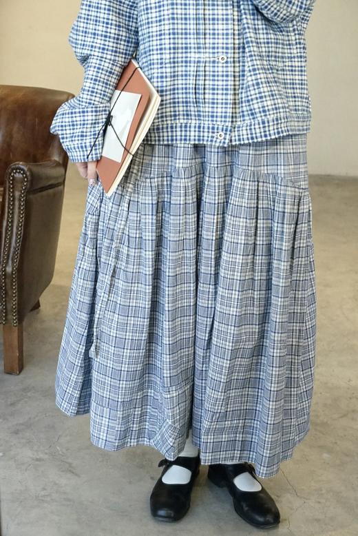 Story mfg蓝格纹半裙 商品图3