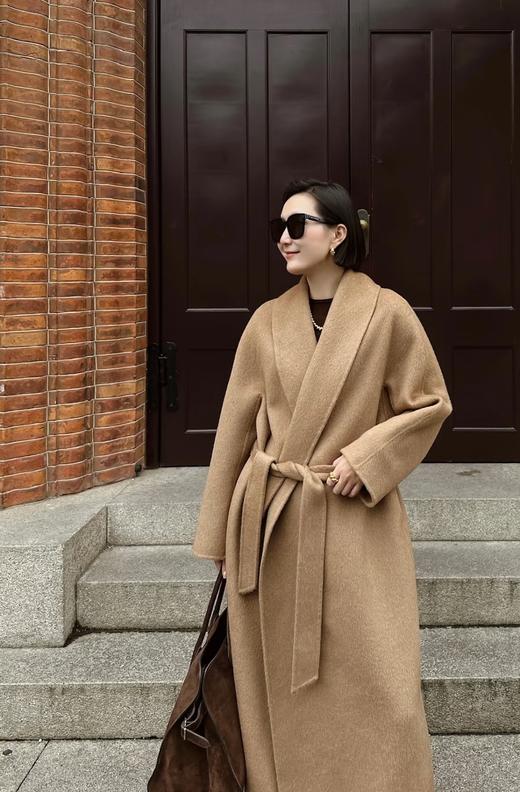 顶奢富婆战袍LP全手工制作进口绵羊毛山羊绒双面大衣 商品图10