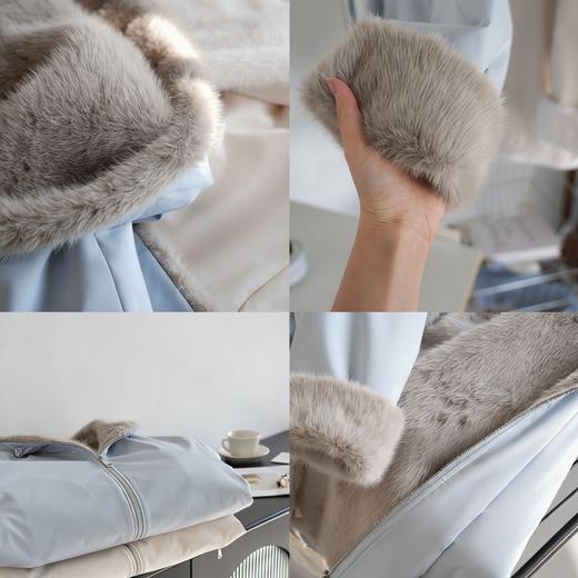 仿貂绒连帽一体保暖外套，外层三防面料，内里水貂绒暖糯亲肤（3-5内天发货） 商品图2