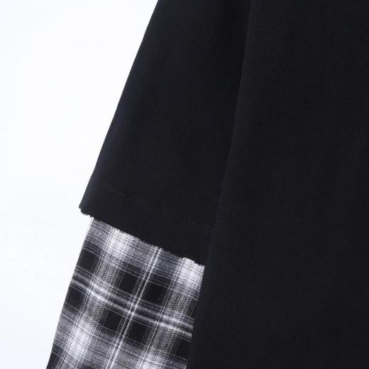 M5200SDSA秋冬新款痞帅男装美式钢印字母袖子拼接设计圆领长袖T恤百搭 商品图3