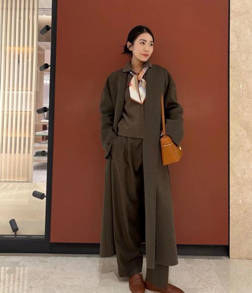 顶奢富婆战袍LP全手工制作进口绵羊毛山羊绒双面大衣 商品图14