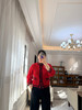 极限特惠24H 独家圆正 二舅 富家千金 红色九分袖 针织开衫 我穿XL合身修身 商品缩略图8