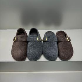 毛毛鞋！复古一脚蹬懒人加绒保暖乐福鞋！2026内增高厚底勃肯鞋博肯棉鞋女