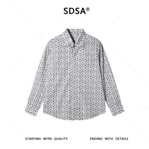 1553SDSA男士秋冬新款痞帅男装潮牌简约植物花卉长袖衬衫百搭舒适衬衣 商品图1