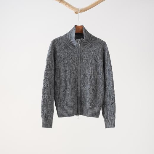 西子/100羊毛绞花拉链针织开衫/MSTJ0929 商品图3