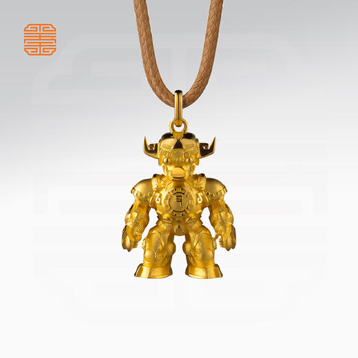玺匠金铺《足金生肖机甲之牛》足金9999 吊坠项链生日礼物 商品图4