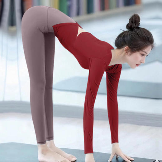 跃牌【海听系列】莱赛尔运动上衣春秋款裸感修腰瑜伽服长袖显瘦瑜伽长袖XC107（不带胸垫） 商品图4